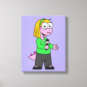 Darstellung eines Allosaurus-Nachrichtenreporters. Leinwanddruck