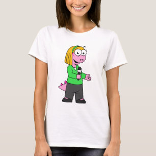 Darstellung eines Allosaurus-Nachrichtenreporters. T-Shirt