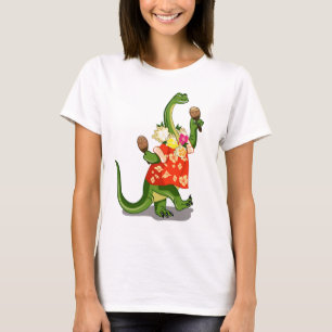 Darstellung eines Brontosaurus, der Maracas spielt T-Shirt