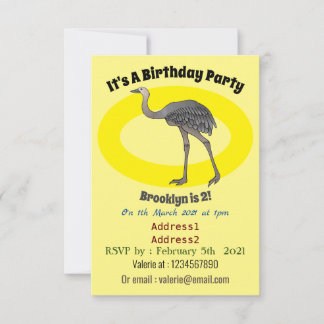 Darstellung eines größeren Rhea-Cartoon Einladung