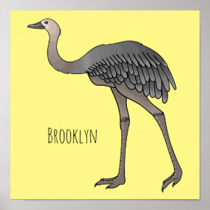 Darstellung eines größeren Rhea-Cartoon Poster