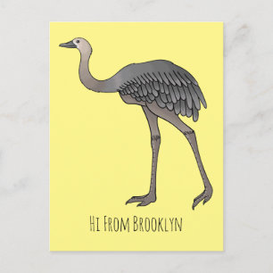Darstellung eines größeren Rhea-Cartoon Postkarte