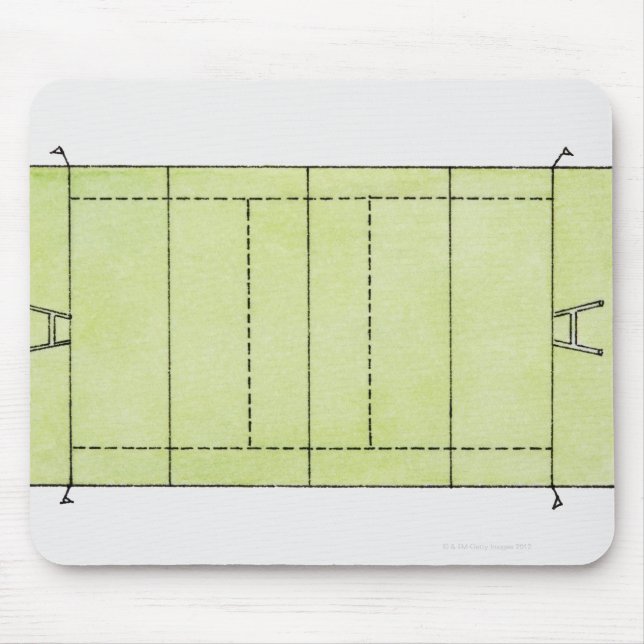 Darstellung eines Rugby-Pitches Mousepad (Vorne)