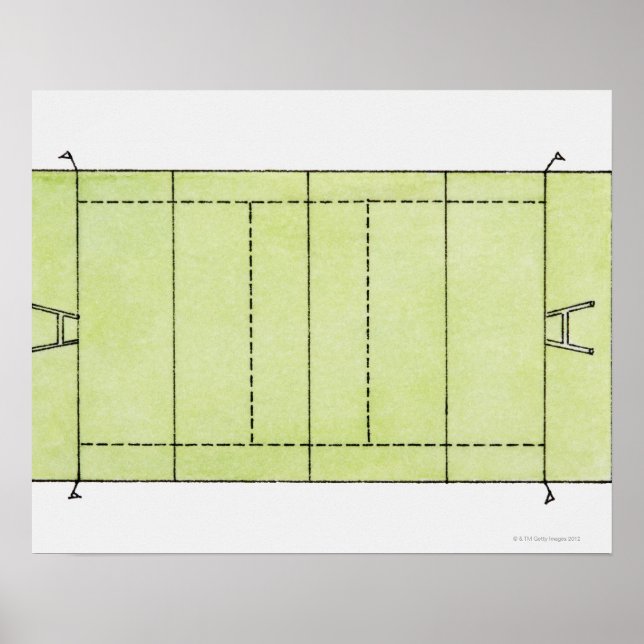 Darstellung eines Rugby-Pitches Poster (Vorne)