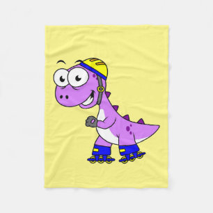 Darstellung eines Skaten Tyrannosaurus Rex. Fleecedecke