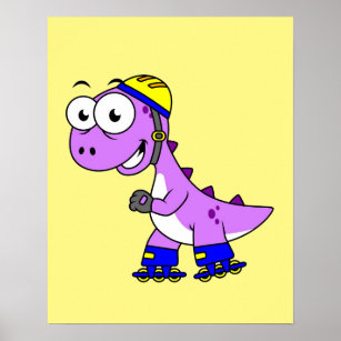 Darstellung eines Skaten Tyrannosaurus Rex. Poster