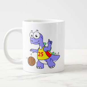 Darstellung eines Stegosaurus, der Basketball spie Jumbo-Tasse