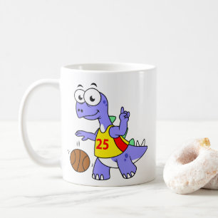 Darstellung eines Stegosaurus, der Basketball spie Kaffeetasse