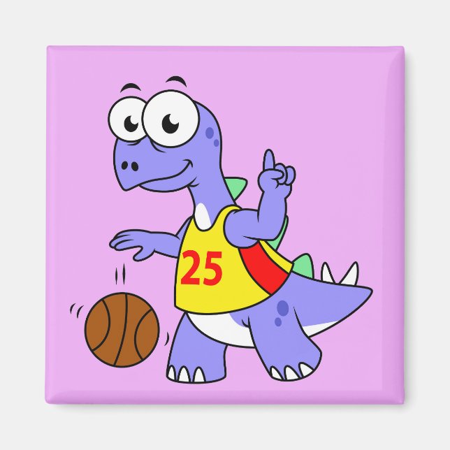 Darstellung eines Stegosaurus, der Basketball spie Magnet (Vorne)