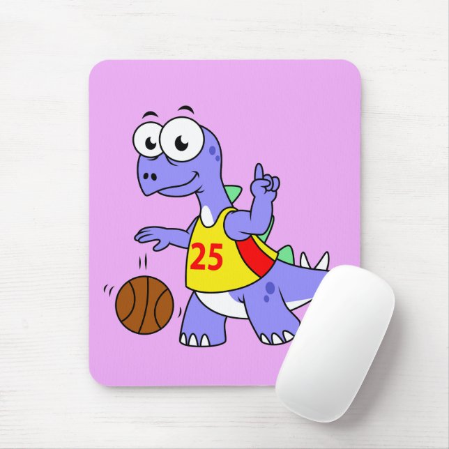Darstellung eines Stegosaurus, der Basketball spie Mousepad (Mit Mouse)