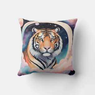 Darstellung eines Tigers im Weltraum Kissen