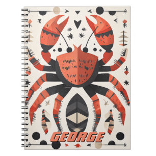 Darstellung geometrischer Roter Krebs Notizblock