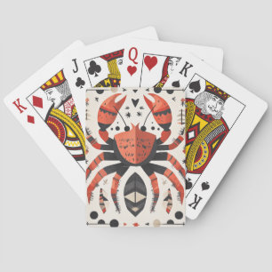 Darstellung geometrischer Roter Krebs Spielkarten
