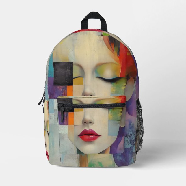 Darstellung in Farbblockrealismus Bedruckter Rucksack (Vorderseite)