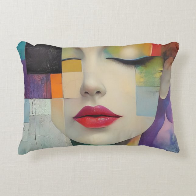 Darstellung in Farbblockrealismus Dekokissen (Vorderseite)