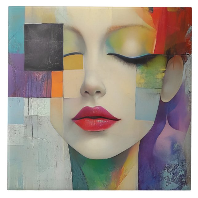 Darstellung in Farbblockrealismus Fliese (Vorderseite)