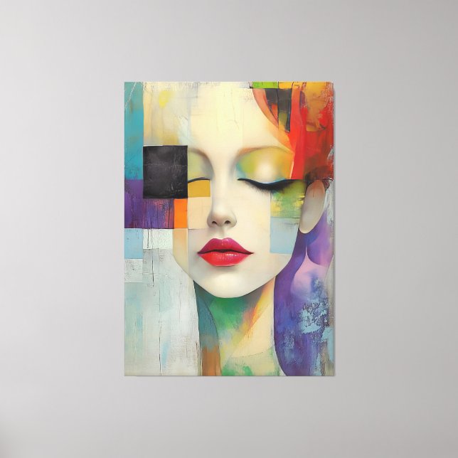 Darstellung in Farbblockrealismus Leinwanddruck (Vorderseite)