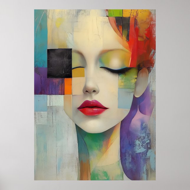 Darstellung in Farbblockrealismus Poster (Vorne)