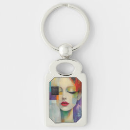 Darstellung in Farbblockrealismus Schlüsselanhänger