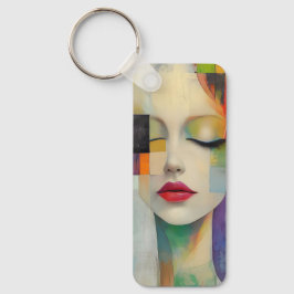 Darstellung in Farbblockrealismus Schlüsselanhänger