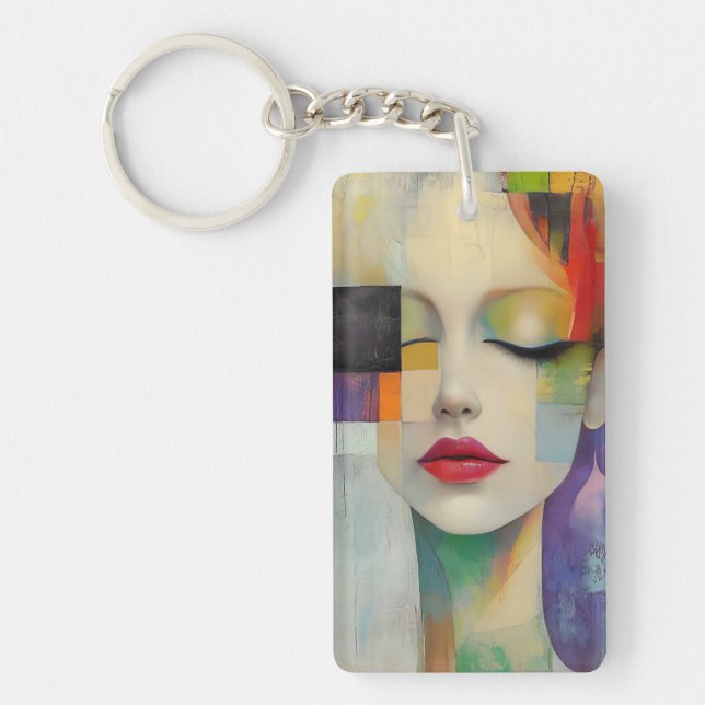 Darstellung in Farbblockrealismus Schlüsselanhänger (Vorderseite)