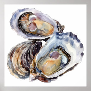 Darstellung lebendiger Aquarellauster Poster
