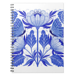 Darstellung mit Schmetterlingen und Blume abgeschi Notizblock