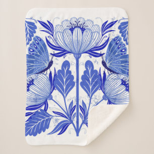 Darstellung mit Schmetterlingen und Blume abgeschi Sherpadecke