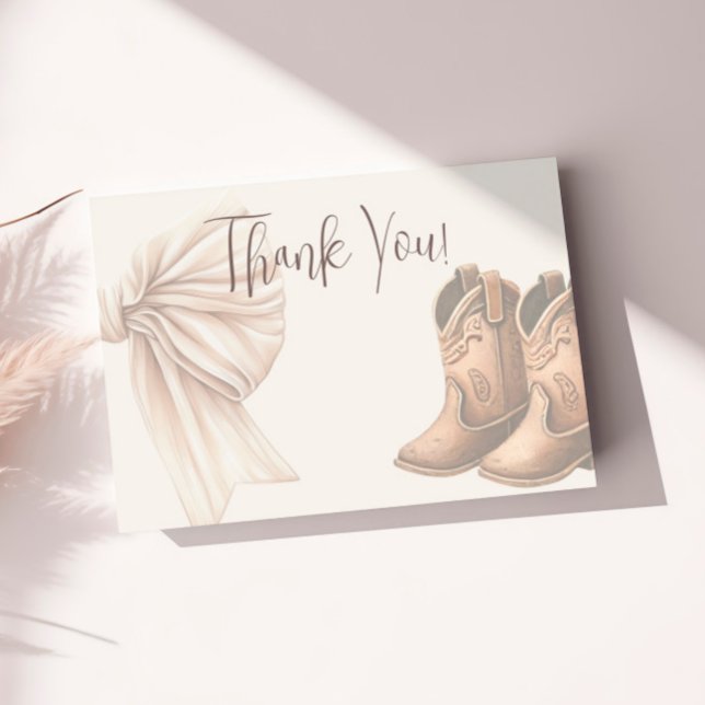 Darstellung von Beige-Stiefeln oder Bows-Aquarelle Dankeskarte (Von Creator hochgeladen)