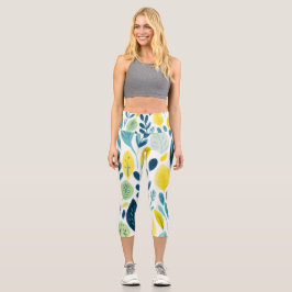 Darstellung von Blattformen und -farben Capri Leggings