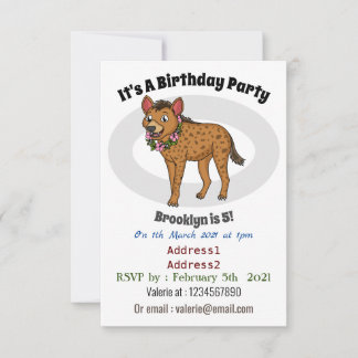 Darstellung von Cartoon in Hyena und Blume Einladung