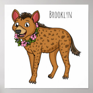Darstellung von Cartoon in Hyena und Blume Poster