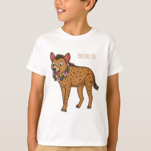 Darstellung von Cartoon in Hyena und Blume T-Shirt