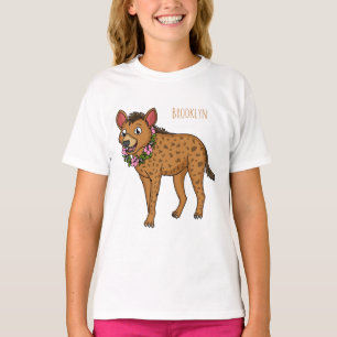 Darstellung von Cartoon in Hyena und Blume T-Shirt