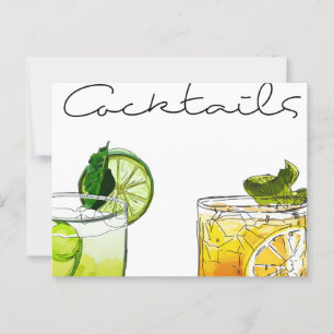 Darstellung von Cocktails Postkarte
