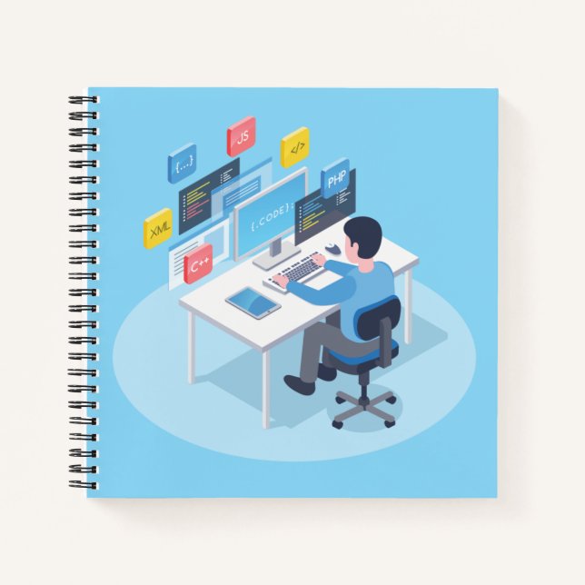 Darstellung von Code für das Schreiben von Webentw Notizbuch (Vorderseite)