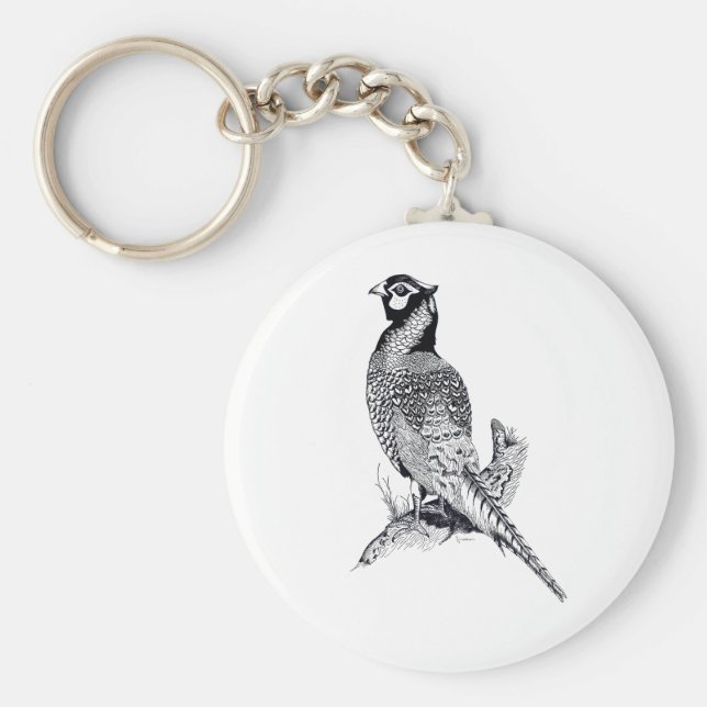 Darstellung von Fasan auf Tastenanschlag Schlüsselanhänger (Vorne)