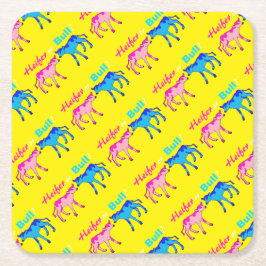 Darstellung von Geschlechtern im Heifer- oder Bull Rechteckiger Pappuntersetzer