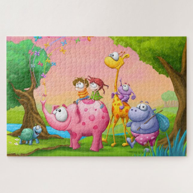 Darstellung von Kindern und Tieren Puzzle (Von Creator hochgeladen)