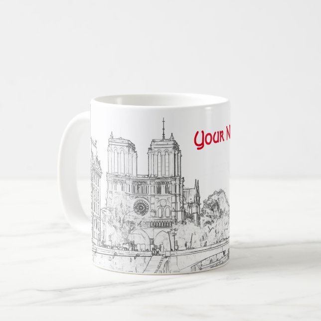 Darstellung von Notre Dame de Paris Kaffeetasse (Vorderseite Links)