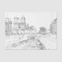 Darstellung von Notre Dame de Paris Seidenpapier