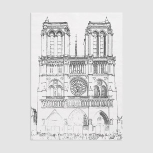 Darstellung von Notre Dame de Paris Seidenpapier