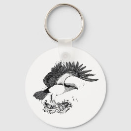 Darstellung von Osprey auf Knopfhörnchen Schlüsselanhänger