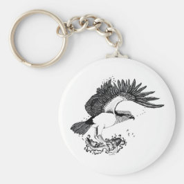 Darstellung von Osprey auf Knopfhörnchen Schlüsselanhänger