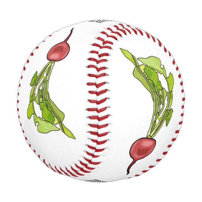 Darstellung von Radieschen-Cartoon Baseball (Schrägansicht)