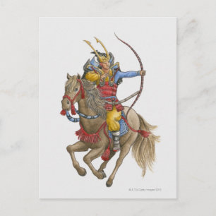 Darstellung von Samurai auf dem Pferderückenbogen Postkarte