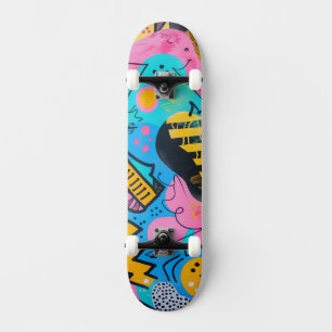 Darstellung von Skizzen und Doodles Skateboard