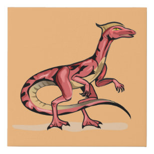 Darstellung von Velociraptor. Künstlicher Leinwanddruck