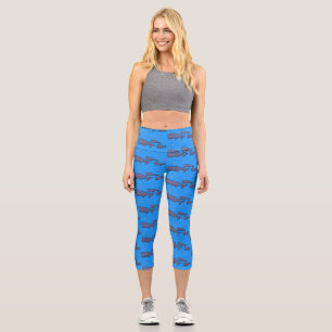 Darstellung von Walen mit niedlicher Wanderung in Capri Leggings
