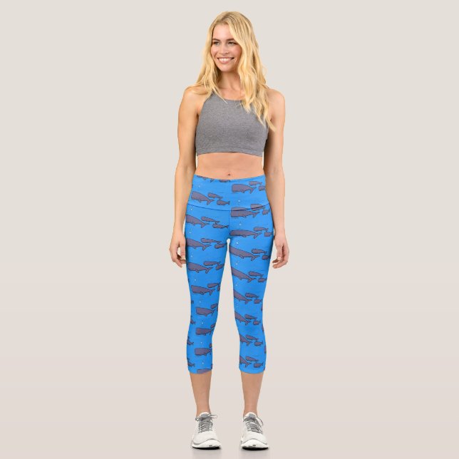 Darstellung von Walen mit niedlicher Wanderung in  Capri Leggings (Vorderseite)